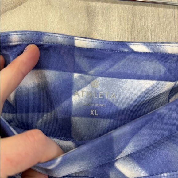 ATHLETA Diamond Chaturanga Knicker Legging Blue White NWT Size XL - Picture 4 of 9